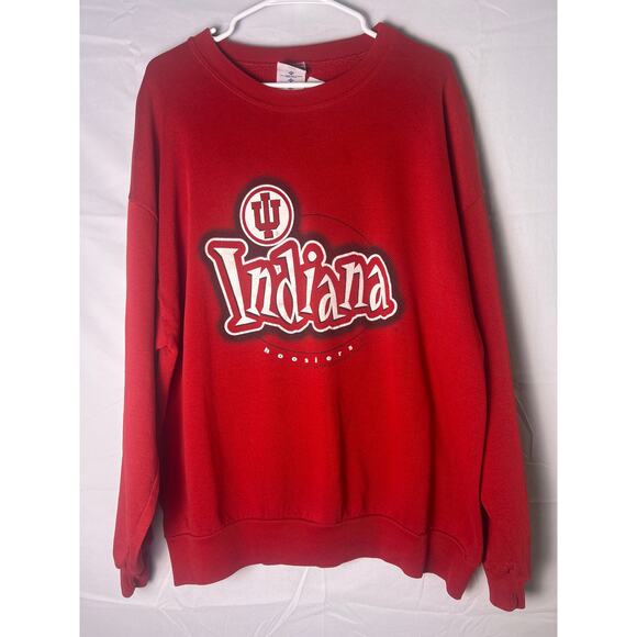 Jerzees IU Indiana Hoosiers Graffiti Red Crew Neck Pullover Sweatshirt Womens 2X - Picture 1 of 3